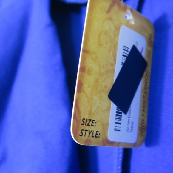 Royal Blue Shoulder Pad Double Notch Lapel Peplum Blazer Sz S Hybrid & Company - Picture 4 of 12